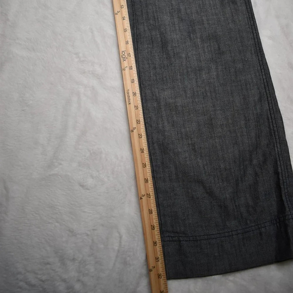 New York & Company Sz 8 Wide Leg Mid Rise Dark Wash Denim Pants 100% Cotton Y2K - Picture 14 of 15